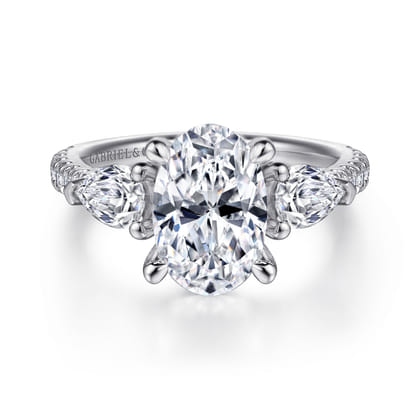 14K White Gold Diamond Engagement Ring
