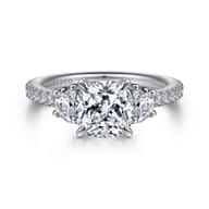 14K White Gold Diamond Engagement Ring