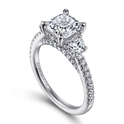 14K White Gold Diamond Engagement Ring