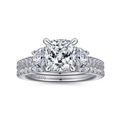 14K White Gold Diamond Engagement Ring