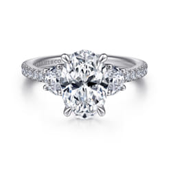 14K White Gold Diamond Engagement Ring