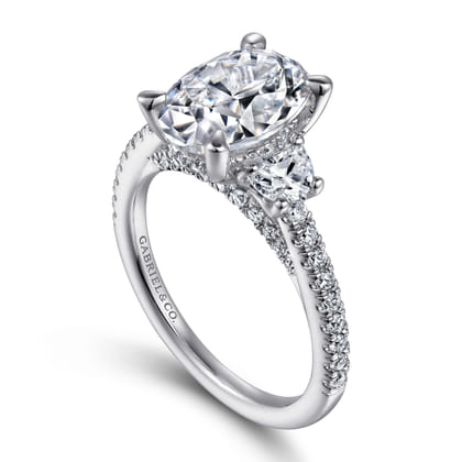 14K White Gold Diamond Engagement Ring