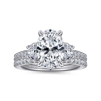 14K White Gold Diamond Engagement Ring
