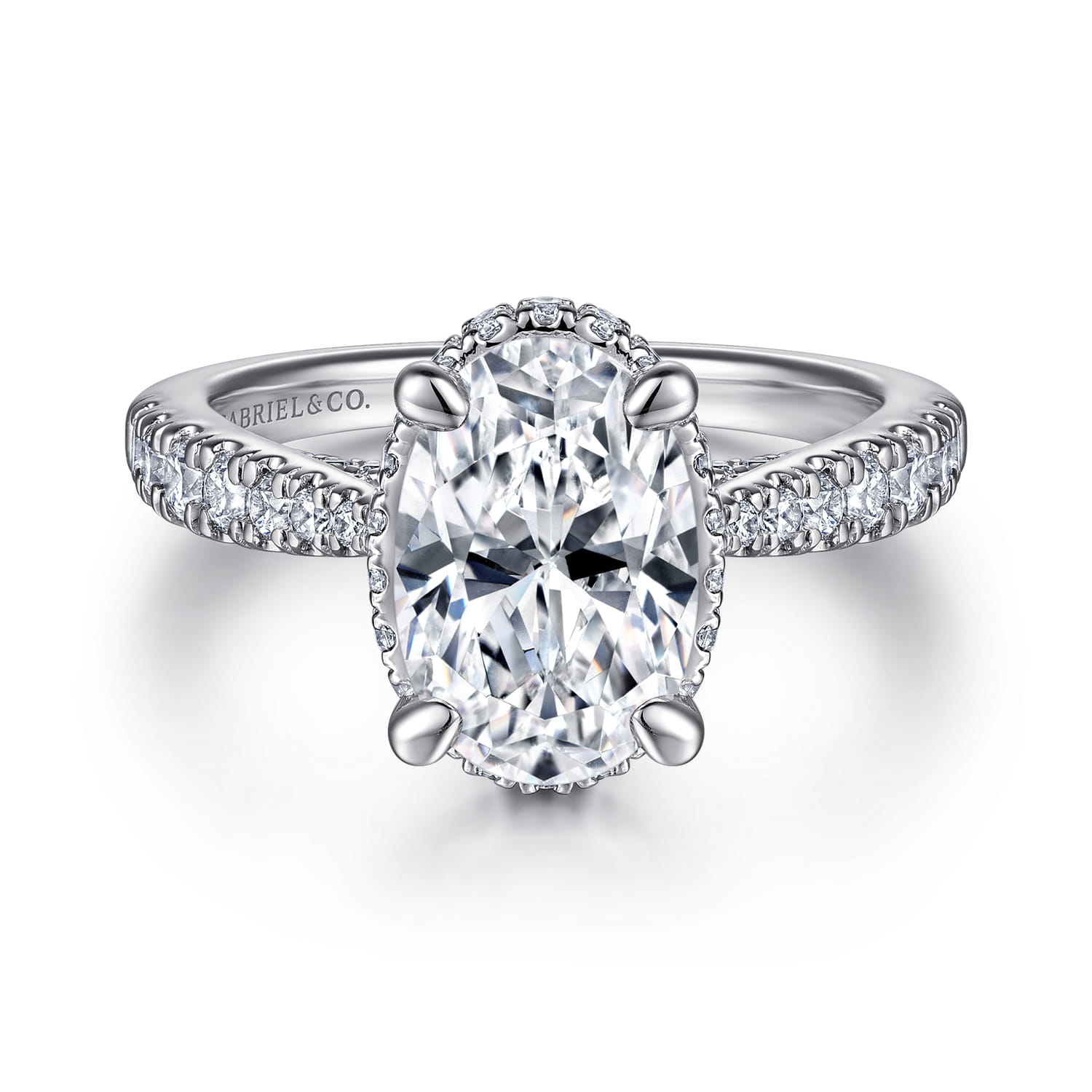 14K White Gold Diamond Engagement Ring