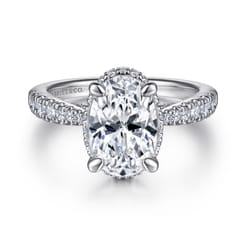 14K White Gold Diamond Engagement Ring