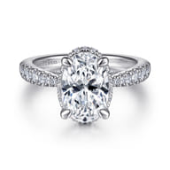 14K White Gold Diamond Engagement Ring