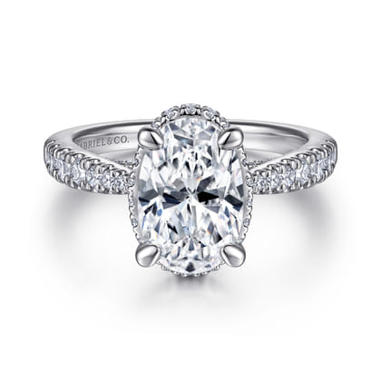 14K White Gold Diamond Engagement Ring