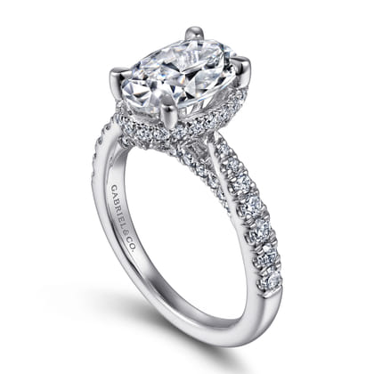 14K White Gold Diamond Engagement Ring