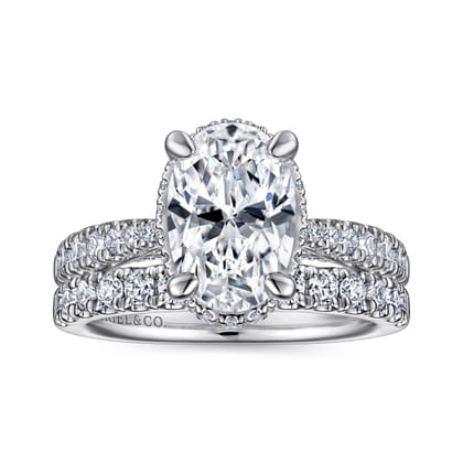 14K White Gold Diamond Engagement Ring