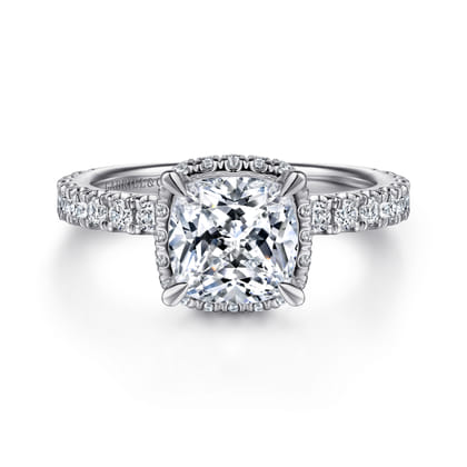 14K White Gold Diamond Engagement Ring