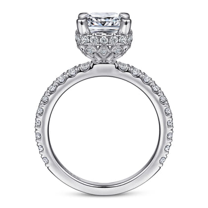 14K White Gold Diamond Engagement Ring
