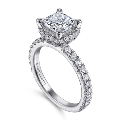 14K White Gold Diamond Engagement Ring