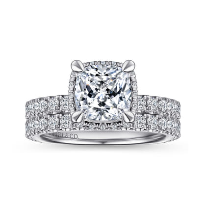 14K White Gold Diamond Engagement Ring