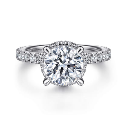 14K White Gold Diamond Engagement Ring