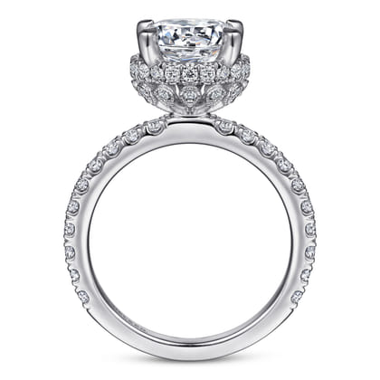 14K White Gold Diamond Engagement Ring