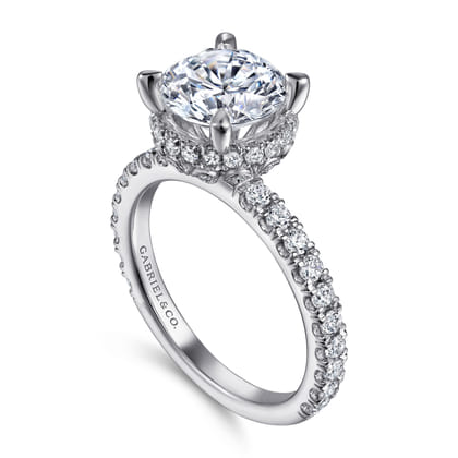 14K White Gold Diamond Engagement Ring