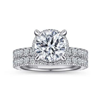14K White Gold Diamond Engagement Ring