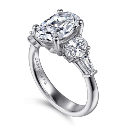 14K White Gold Diamond Engagement Ring