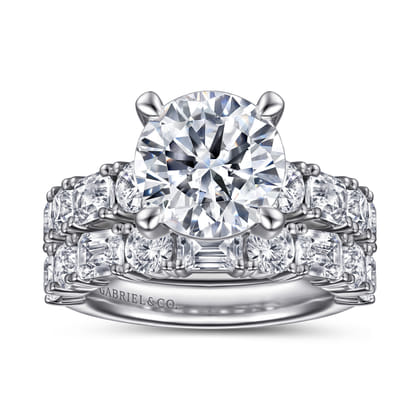 14K White Gold Diamond Engagement Ring