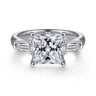14K White Gold Diamond Engagement Ring