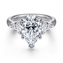 14K White Gold Diamond Engagement Ring