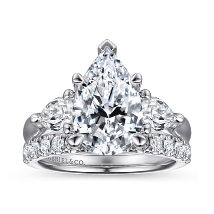 14K White Gold Diamond Engagement Ring