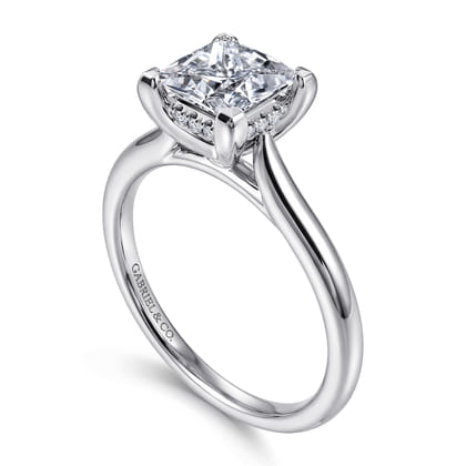 14K White Gold Diamond Engagement Ring
