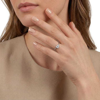 14K White Gold Diamond Engagement Ring