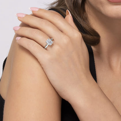 14K White Gold Diamond Engagement Ring