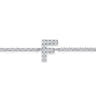 14K White Gold Diamond F Initial Chain Bracelet - 0.06 ct