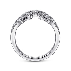 14K White Gold Diamond Fan Corset Ring