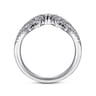 14K White Gold Diamond Fan Corset Ring - 0.6 ct