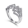 14K White Gold Diamond Fan Corset Ring - 0.6 ct