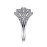 14K White Gold Diamond Fan Corset Ring - 0.6 ct