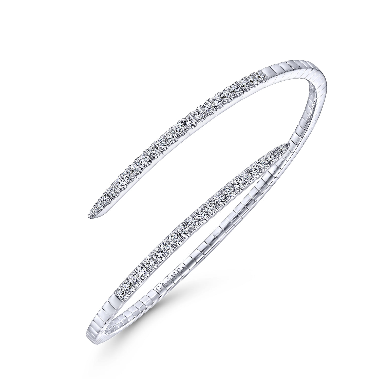 14K White Gold Diamond Fashion Bangle - 0.88 ct - Shot 2