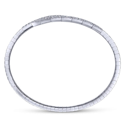14K White Gold Diamond Fashion Bangle