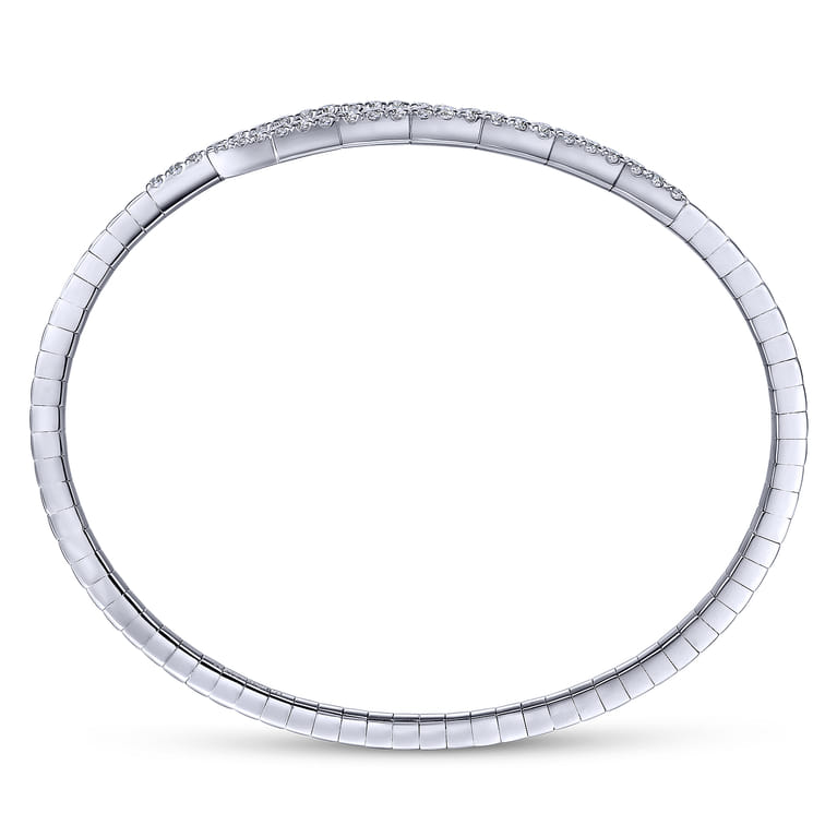 14K White Gold Diamond Fashion Bangle - 0.88 ct - Shot 3