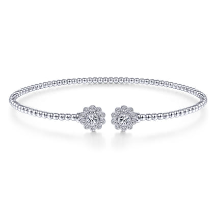 14K White Gold Diamond Fashion Bangle