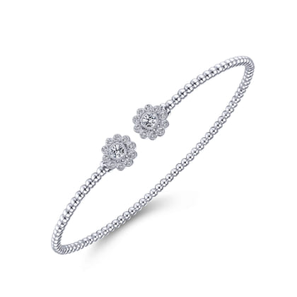 14K White Gold Diamond Fashion Bangle