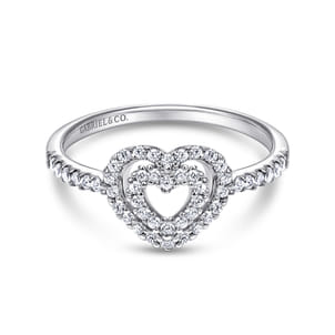 14K White Gold Diamond Fashion Ladies Ring