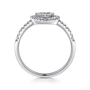 14K White Gold Diamond Fashion Ladies Ring