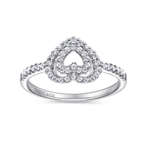 14K White Gold Diamond Fashion Ladies Ring