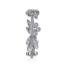 14K White Gold Diamond Floral Contoured Stackable Ring - 0.15 ct