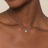 14K White Gold Diamond Floral Pendant Necklace - 0.25 ct