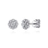 14K White Gold Diamond Floral Stud Earrings - 0.25 ct