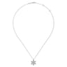 14K White Gold Diamond Flower Pendant Necklace - 1 ct