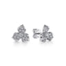 14K White Gold Diamond Flower Stud Earrings - 0.22 ct