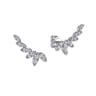 14K White Gold Diamond Graduating Marquise Shape Stud Earrings - 0.35 ct