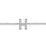14K White Gold Diamond H Initial Chain Bracelet - 0.07 ct