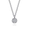 14K White Gold Diamond Halo Pendant Necklace - 0.1 ct